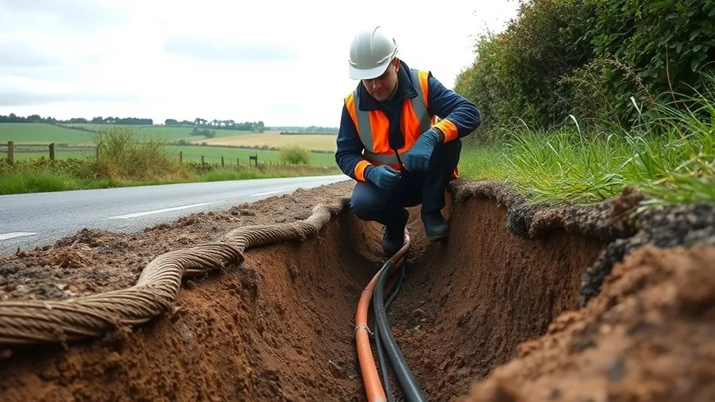 Underground Cable Installation in Kings Hill | Buried Power & Data Lines